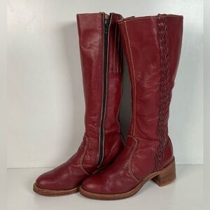 Vintage Dingo Acme Women’s Braided Campus Boots 6 M USA Made Chunky